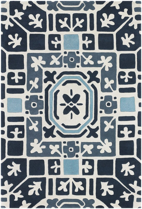 Chandra Parson Gray Par31103 Navy / Blue / Grey / Off White Rugs.