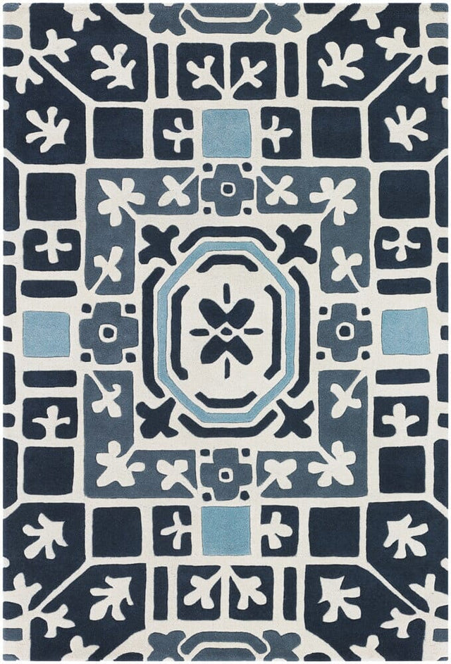 Chandra Parson Gray Par31103 Navy / Blue / Grey / Off White Rugs.