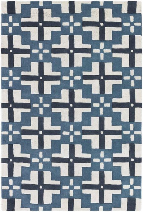 Chandra Parson Gray Par31109 Blue / Navy / Cream Rugs.