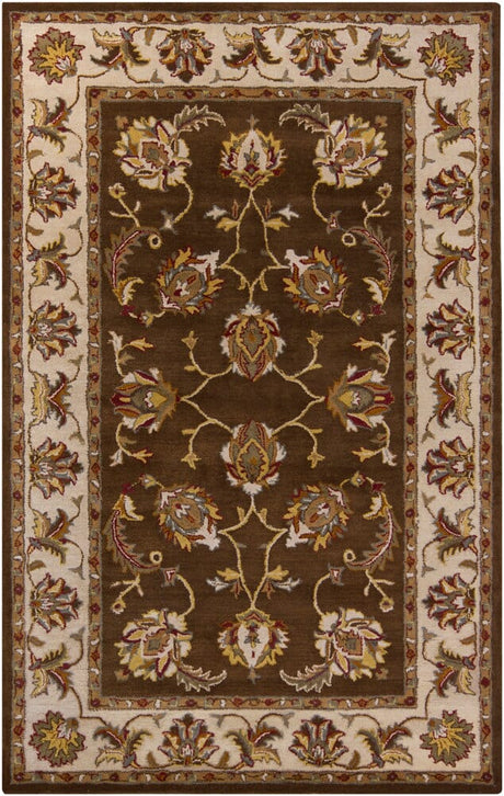 Chandra Perusia Perusia005 Brown / White / Green / Burgundy / Gold / Tan Rugs.