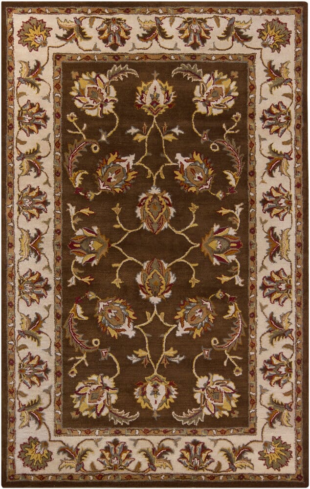 Chandra Perusia Perusia005 Brown / White / Green / Burgundy / Gold / Tan Rugs.