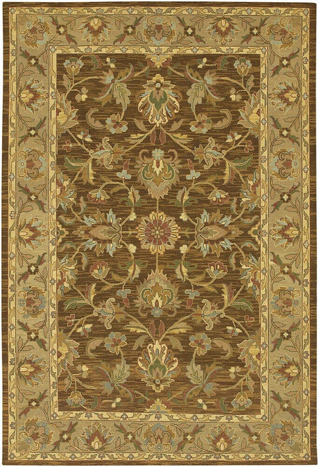 Chandra Pooja poo-402 Tan & Ivory Rugs.