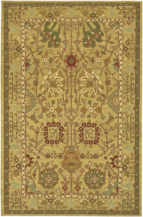 Chandra Pooja Poo403 Green / Gold / Red / Blue / Brown Rugs.