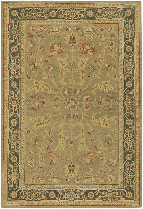 Chandra Pooja Poo407 Tan / Black / Brown / Burgundy / Green Rugs.