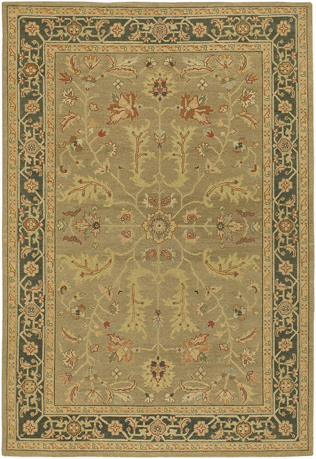 Chandra Pooja Poo407 Tan / Black / Brown / Burgundy / Green Rugs.