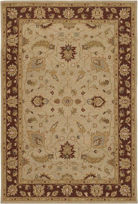 Chandra Pooja Poo431 Brown / Beige / Tan / Burgundy / Grey Rugs.