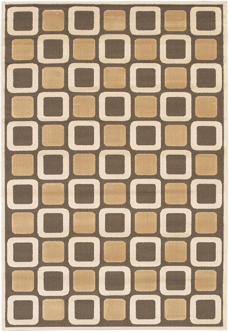 Chandra Rita Rit2501 Brown / Tan / Cream Rugs.