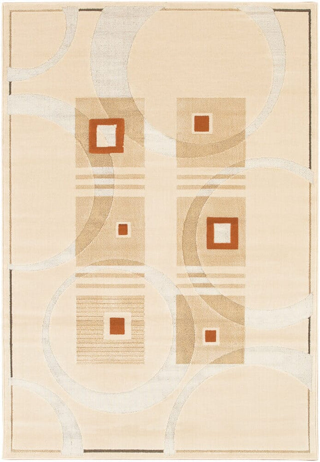 Chandra Rita Rit2509 Ivory / Brown / Tan / Rust Rugs.