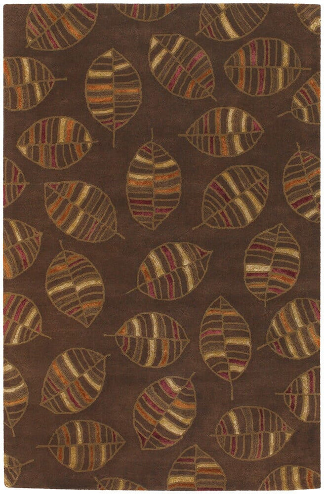 Chandra Rowe Row11110 Brown / Cherry / Orange / Ivory Rugs.