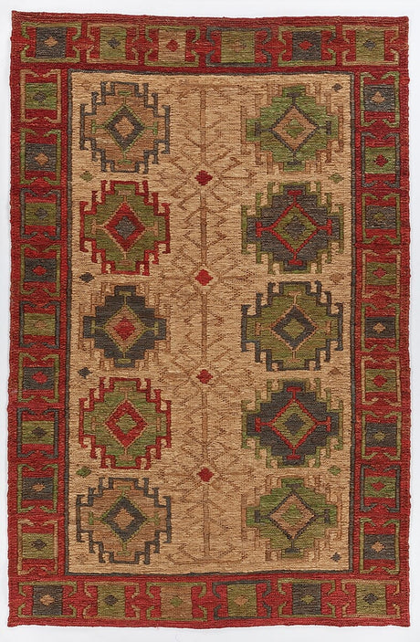 Chandra Ryleigh Ryl-46900 Red / Green / Natural Rugs.