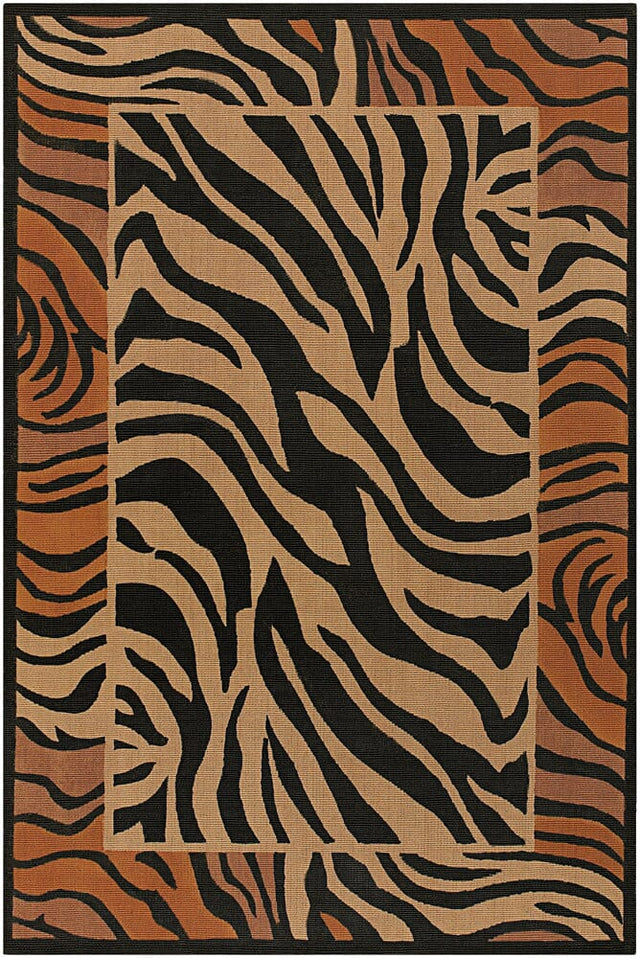 Chandra Safari Saf15003 Brown / Black / Orange / Tan Rugs.