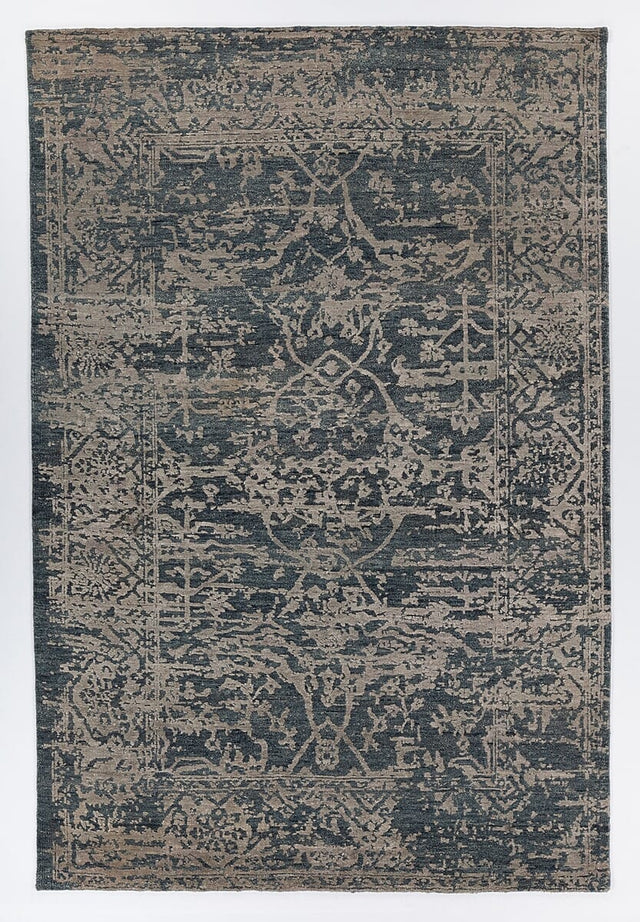 Chandra Sasha Sas-47002 Navy Blue / Silver Rugs.