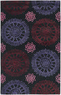 Chandra Stanton Sta31600 Black / Burgundy / Mauve / Pink Rugs.