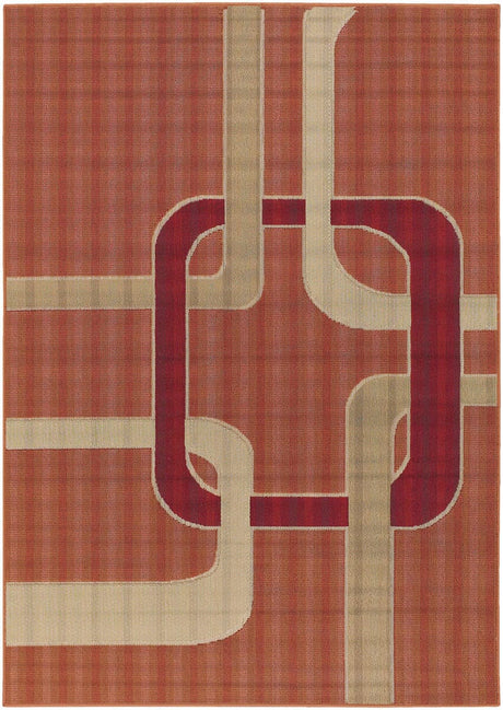 Chandra Torino Tor9010 Beige / Red / Orange Rugs.