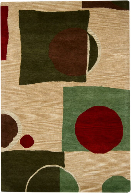 Chandra Tupelo Tup19803 Green / Cherry / Beige / Tan / Brown Rugs.