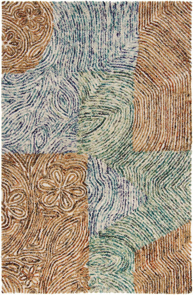 Chandra Twister Twi25100 Brown / White / Green / Blue Rugs.