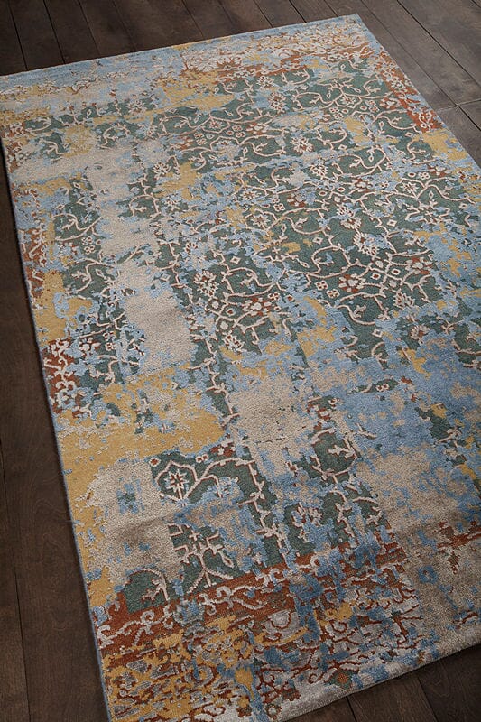 Chandra Vingel Vin36803 Blue / Brown / Gold / Grey Rugs.