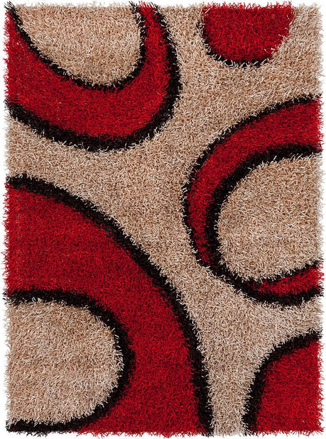 Chandra Vivid Viv-25505 Red / Tan / Black Rugs.