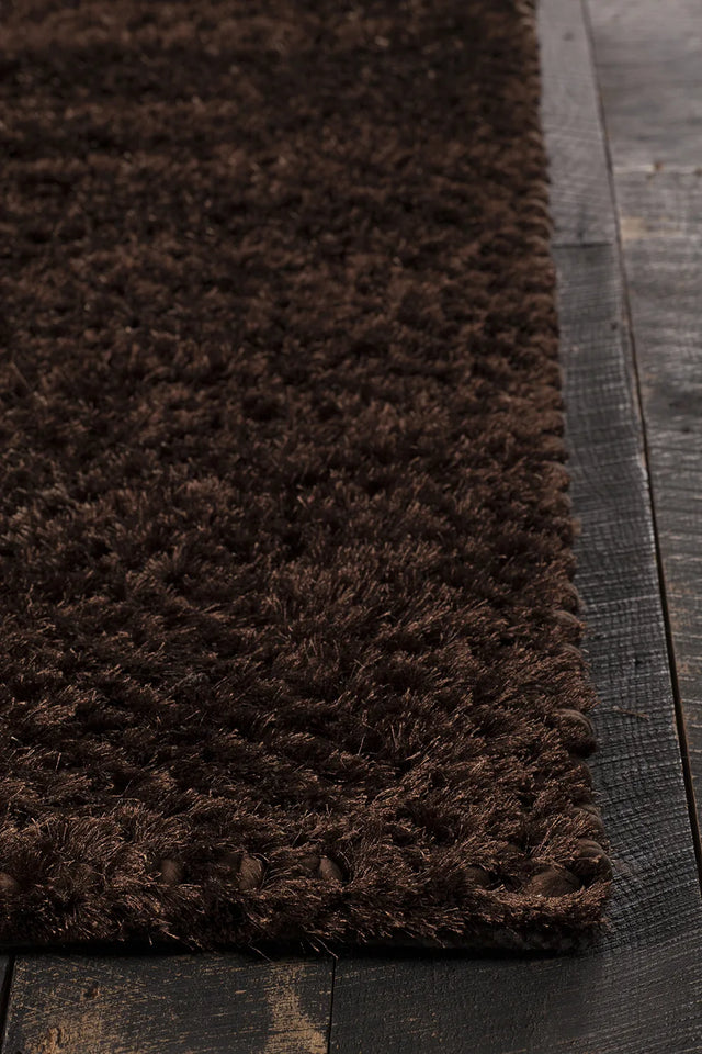 Chandra Cinzia CIN-35200 Chocolate rug, corner detail