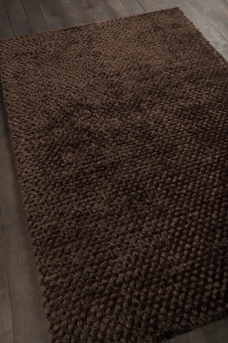 Chandra Cinzia CIN-35200 Chocolate rug, angled side view