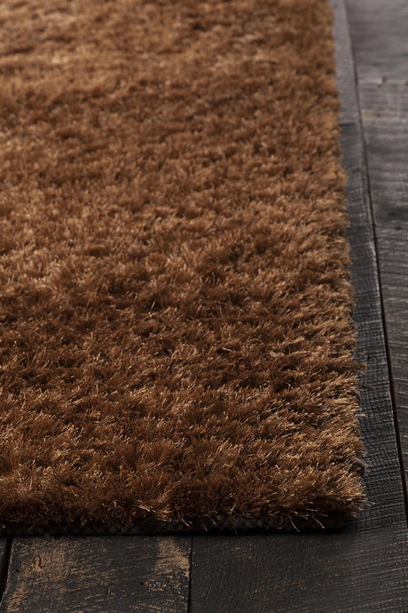Chandra Cinzia CIN-35202 Brown rug, corner detail