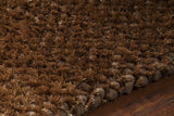 Chandra Cinzia CIN-35202 Brown rug, side detail view