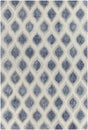 Chandra Clara CLA-7100 Blue and Grey and White rug, flat view
