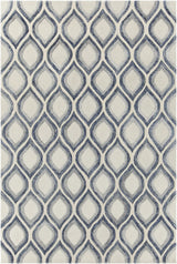 Chandra Clara CLA-7101 White and Grey and Blue rug, flat view