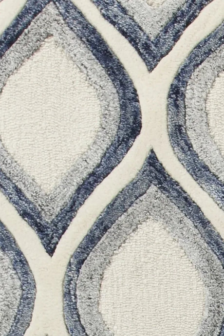 Chandra Clara CLA-7101 White and Grey and Blue rug, texture close-up