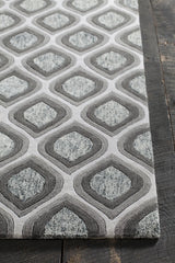 Chandra Clara CLA-7102 Grey and White rug, corner detail