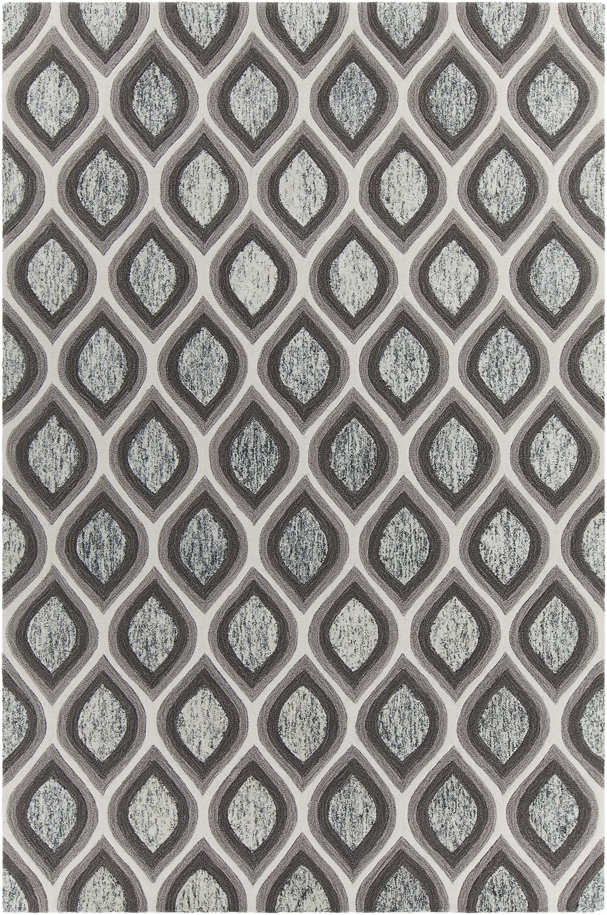 Chandra Clara CLA-7102 Grey and White rug, flat view