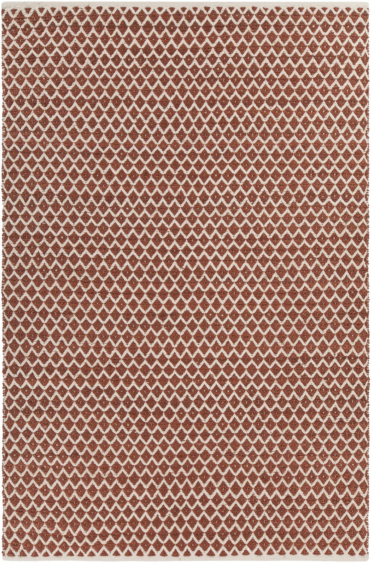 Chandra Costa COS-39101 Rust and White rug, flat view