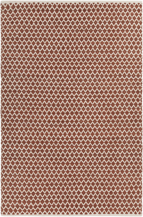 Chandra Costa COS-39101 Rust and White rug, flat view
