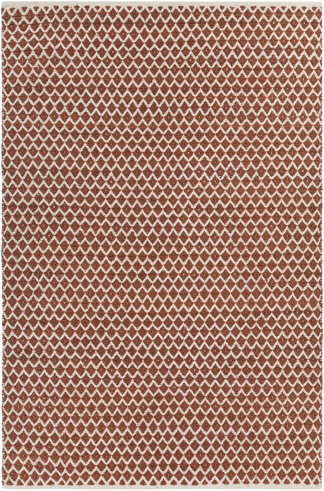 Chandra Costa COS-39101 Rust and White rug, flat view