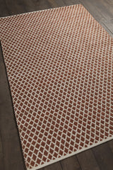 Chandra Costa COS-39101 Rust and White rug, angled side view