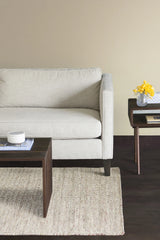 Chandra Crest CRE-33500 Beige and Brown rug, shown in a styled room setting