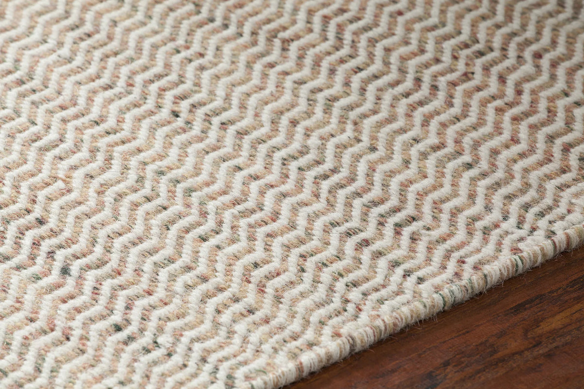 Chandra Crest CRE-33500 Beige and Brown rug, side detail view