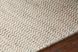 Chandra Crest CRE-33500 Beige and Brown rug, side detail view