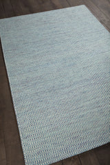 Chandra Crest CRE-33503 Blue and White rug, angled side view