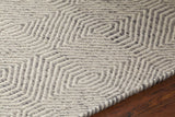 Chandra Crest CRE-33505 Light Brown and Beige rug, side detail view