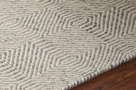 Chandra Crest CRE-33505 Light Brown and Beige rug, side detail view