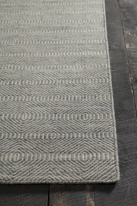 Chandra Crest CRE-33506 Light Blue and Beige rug, corner detail
