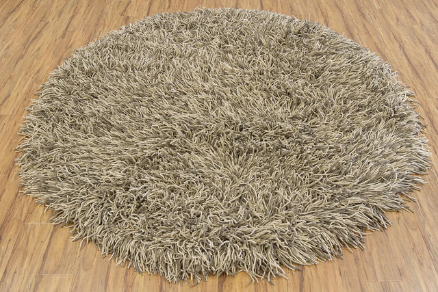 Chandra Cyrah CYR-10800 Taupe and Tan and Ivory round rug, flat view