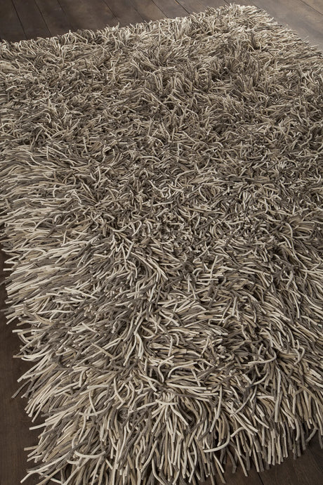 Chandra Cyrah CYR-10800 Taupe and Tan and Ivory rug, angled side view