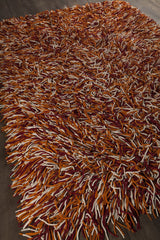 Chandra Cyrah CYR-10801 Red and Orange and Ivory rug, angled side view