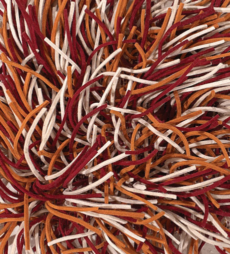 Chandra Cyrah CYR-10801 Red and Orange and Ivory rug, texture close-up