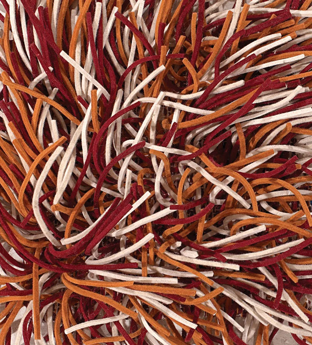 Chandra Cyrah CYR-10801 Red and Orange and Ivory rug, texture close-up