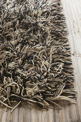 Chandra Cyrah CYR-10802 Black and Taupe and Ivory rug, corner detail