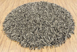 Chandra Cyrah CYR-10802 Black and Taupe and Ivory round rug, flat view