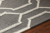 Chandra Dacio DAC-34600 Grey and White rug, side detail view